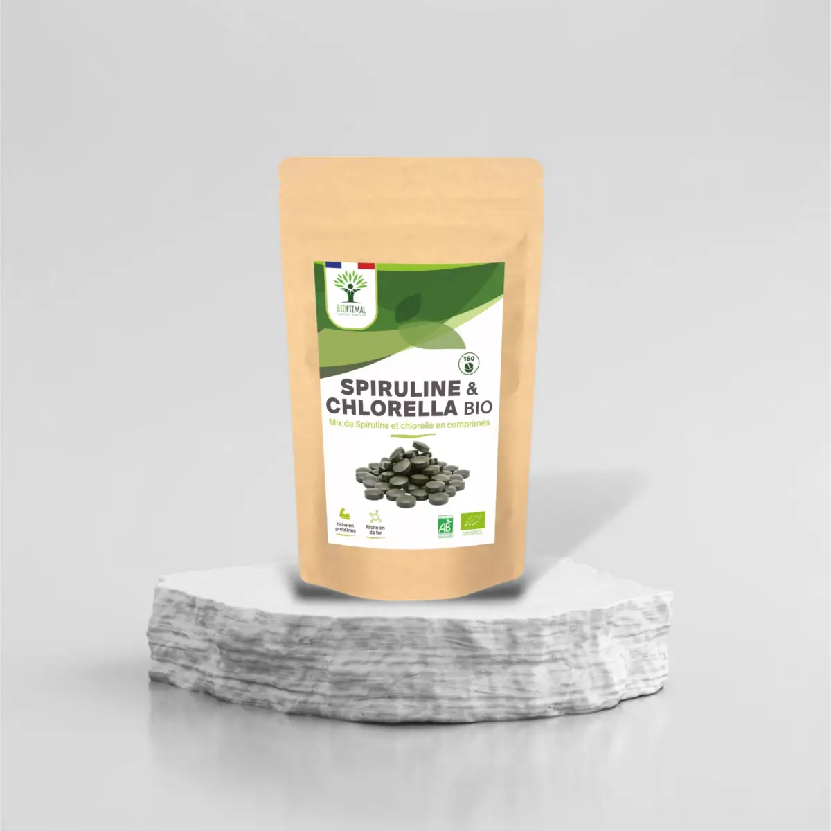 150 Spiruline & chlorelle bio Naturelle – Image 1