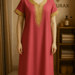 Caftan court rose doré – Élégance orientale et confort au quotidien