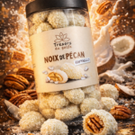 Boîte 200 g de noix de pécan enrobées façon DUBAÏ – Saveur Raffaello