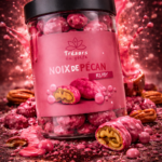 Boîte 200 g de noix de pécan enrobées façon DUBAÏ, saveur ruby.