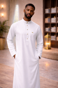 Qamis Homme Noir Élégant – Coupe Moderne & Finition Premium – Image 3
