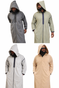 Djellaba Marocaine homme moderne à capuche Hiver – Image 3